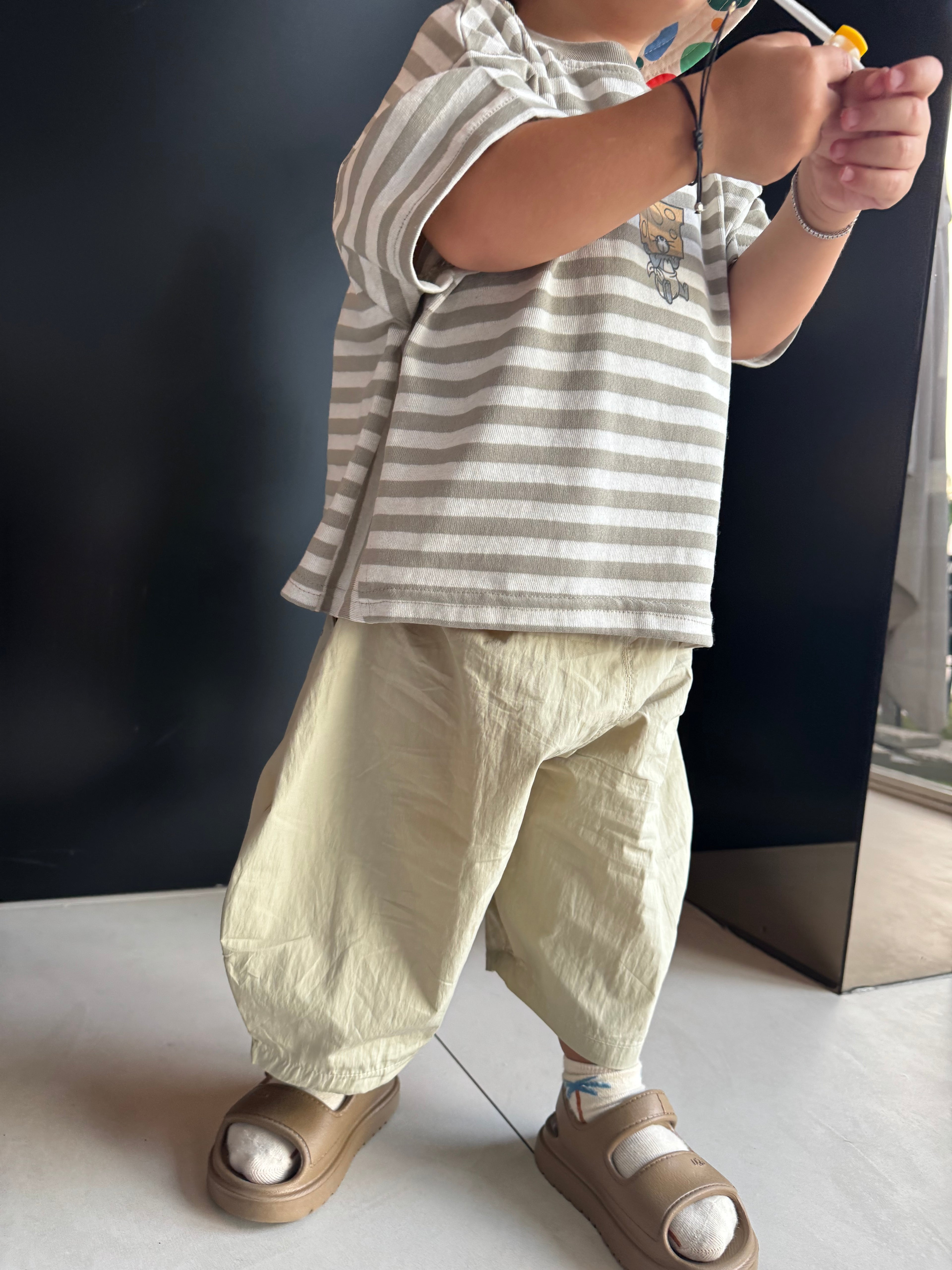 Pantalone balloon beige