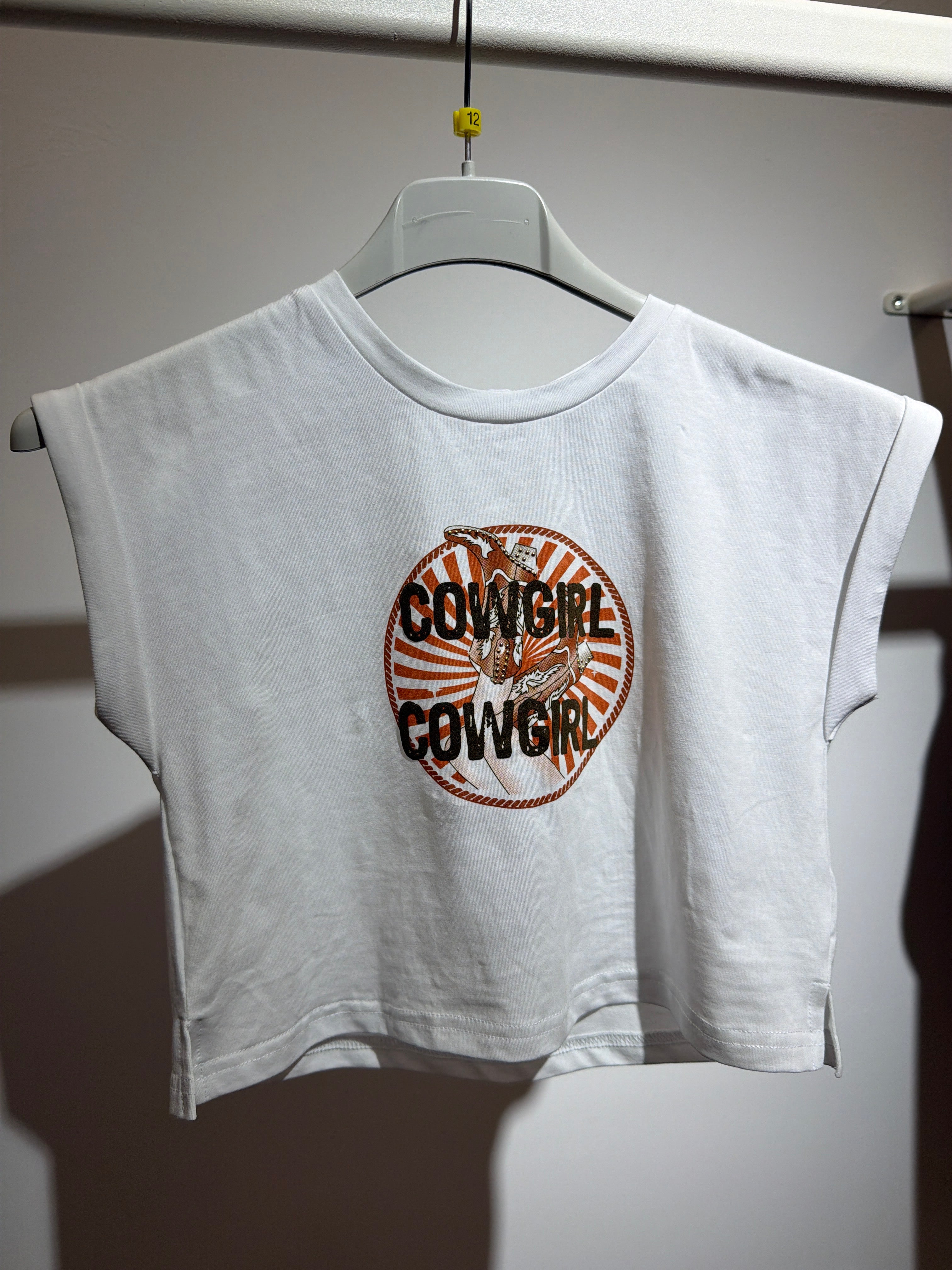 T-shirt cowgirl white
