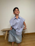 Camicia quadri celeste