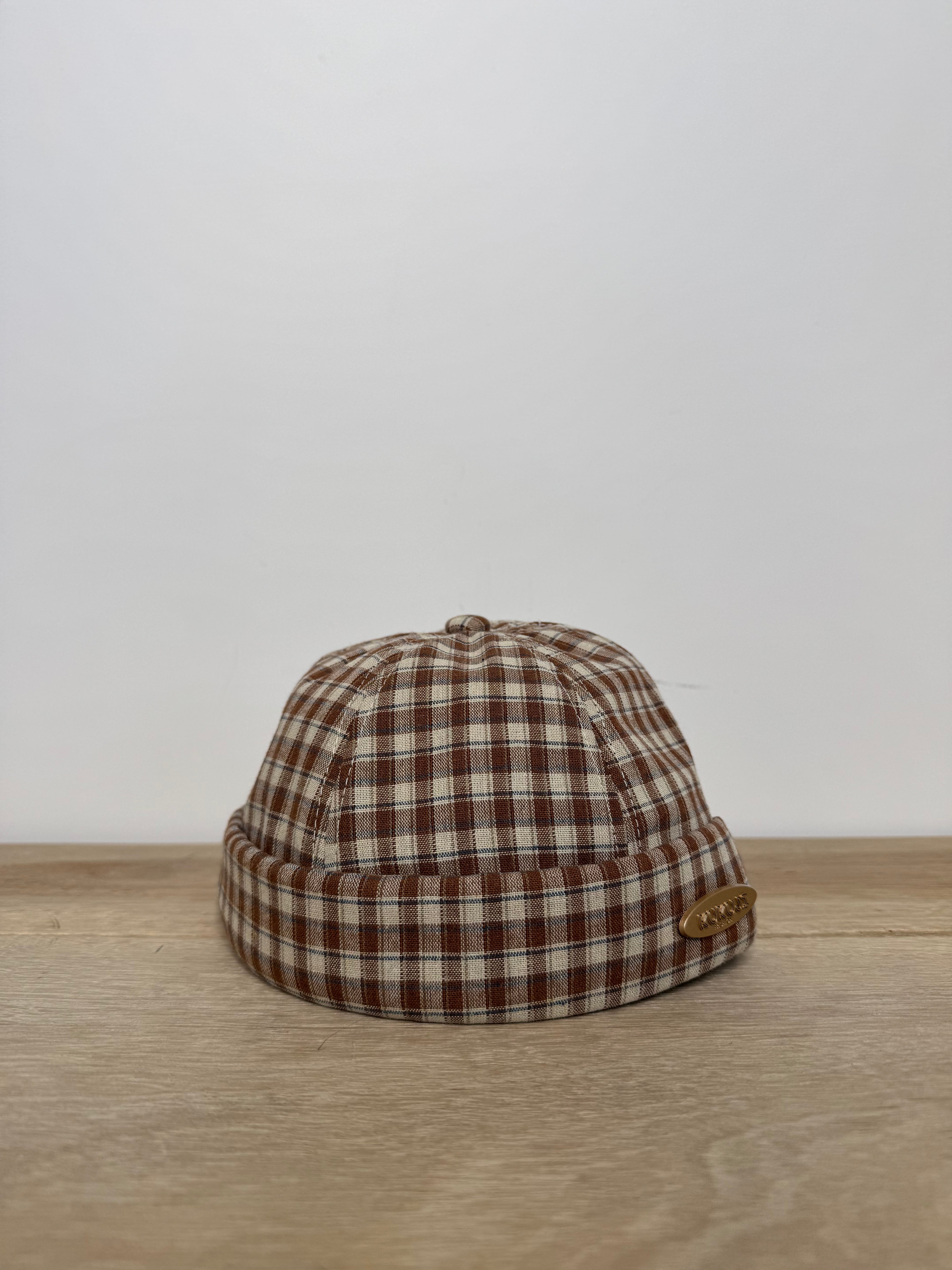 Cappello korean quadri brown