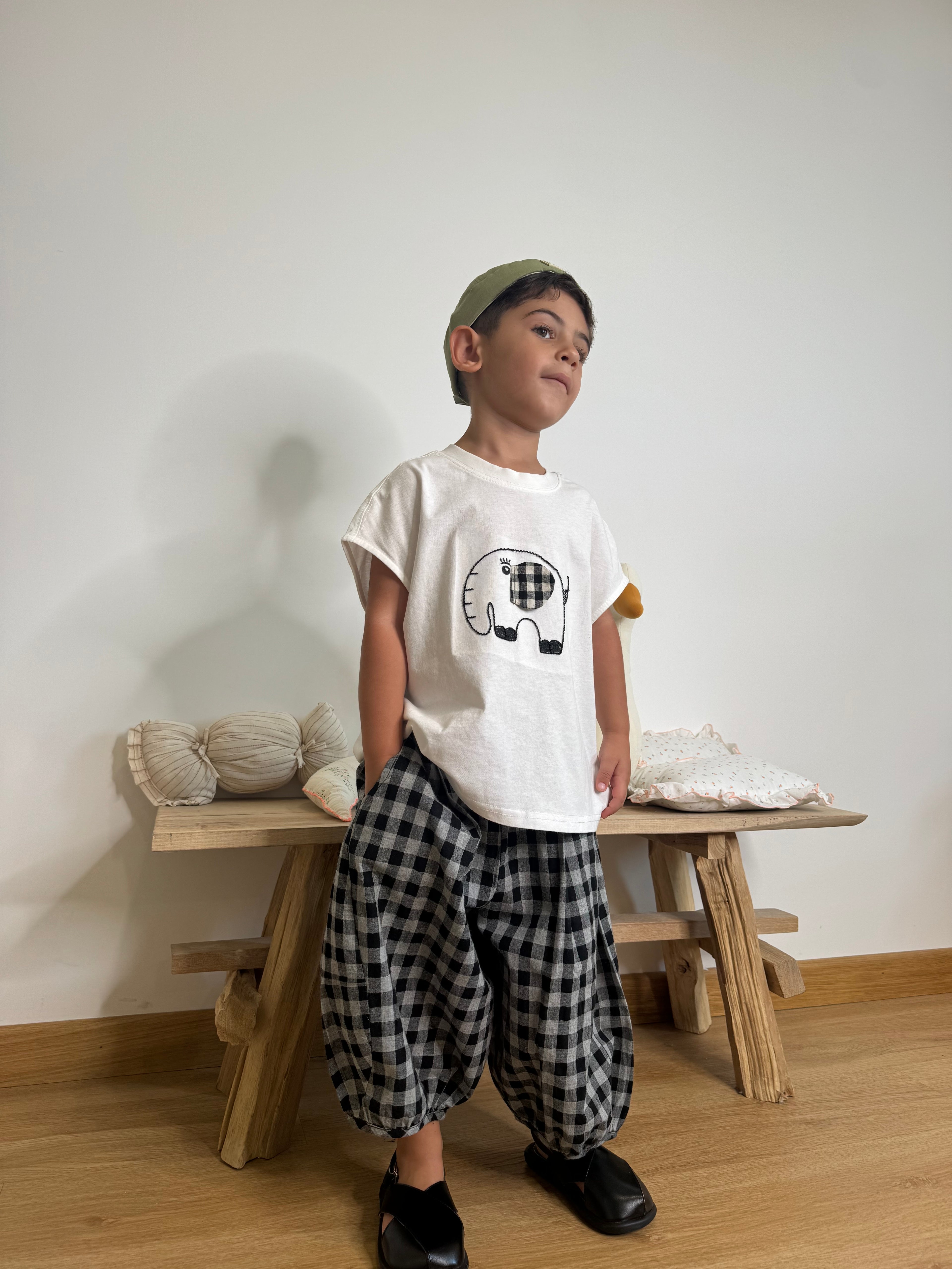 Pantalone balloon quadri