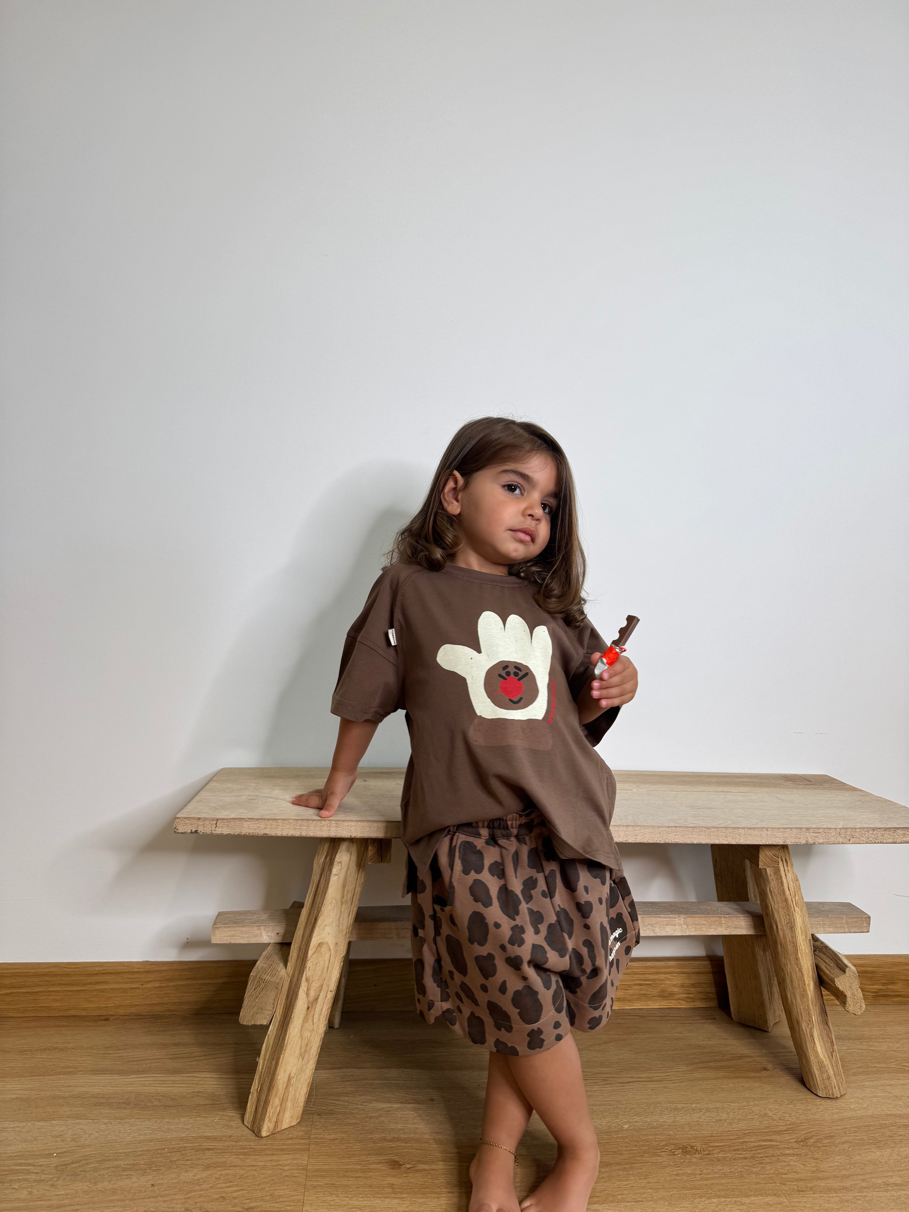 Shorts Animalier Camel