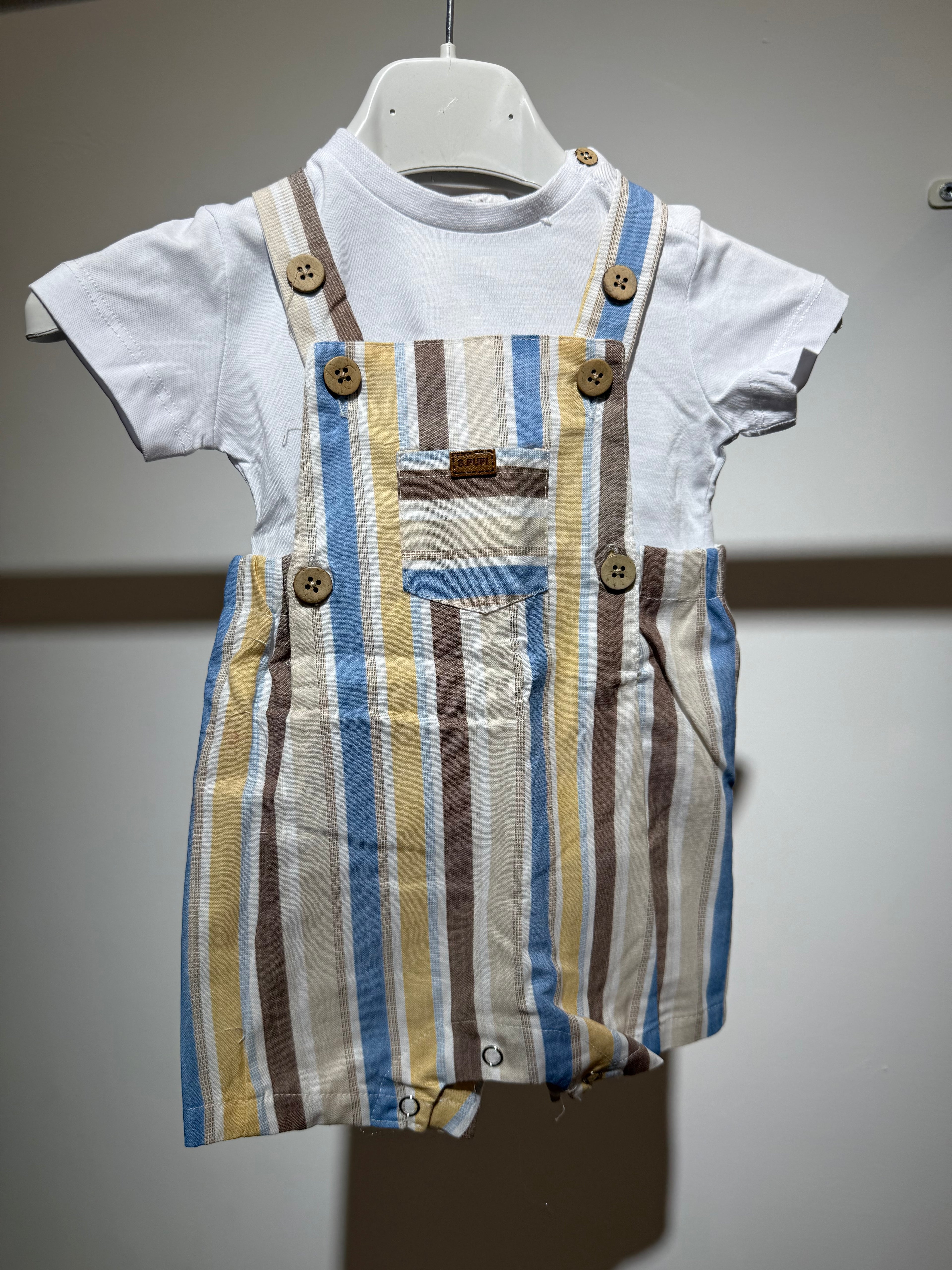Set baby salopette celeste