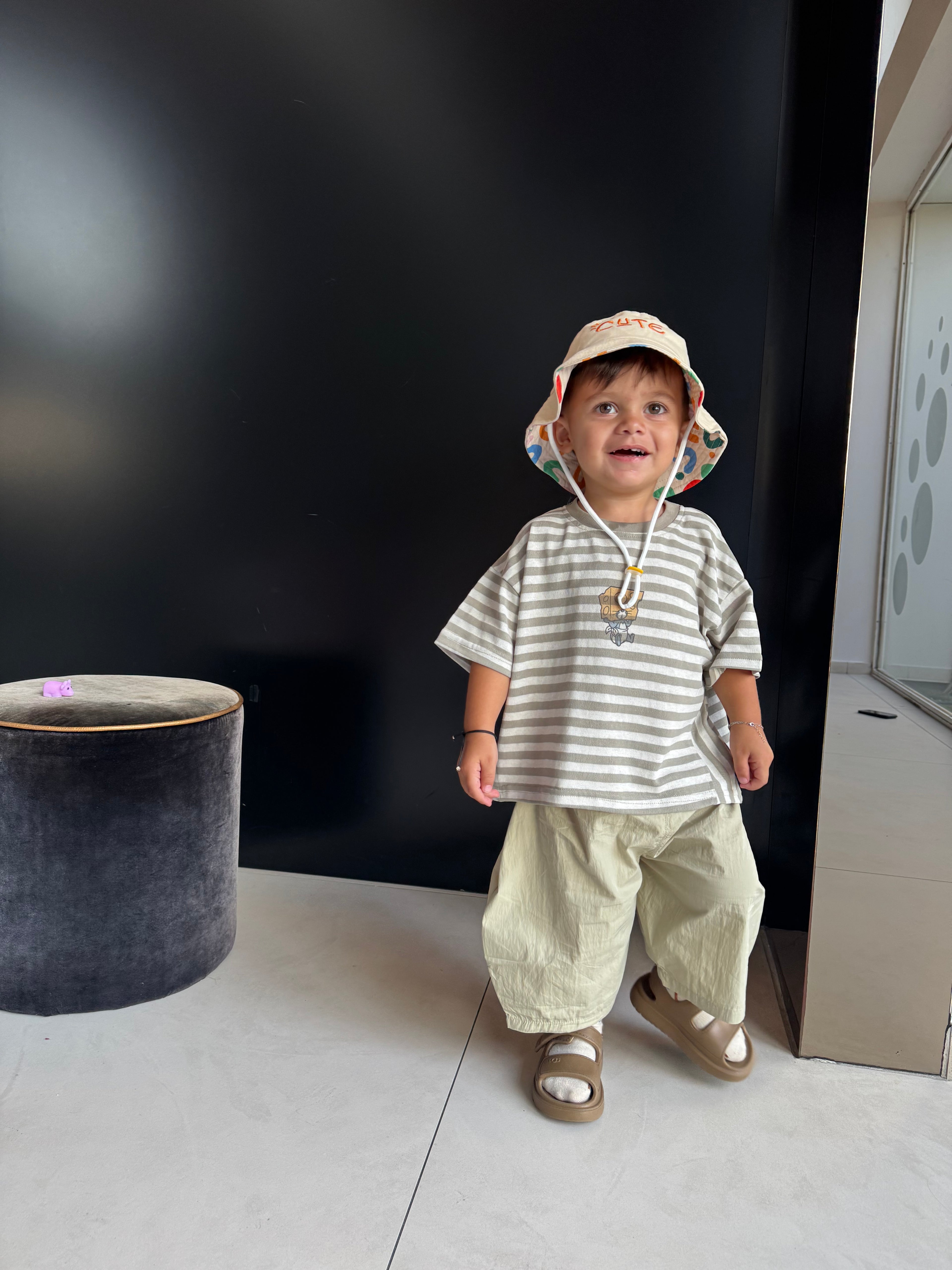 Pantalone balloon beige