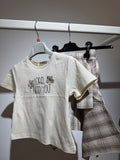 Coordinato quadri beige