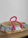 Cesta Paglia Floral Pink