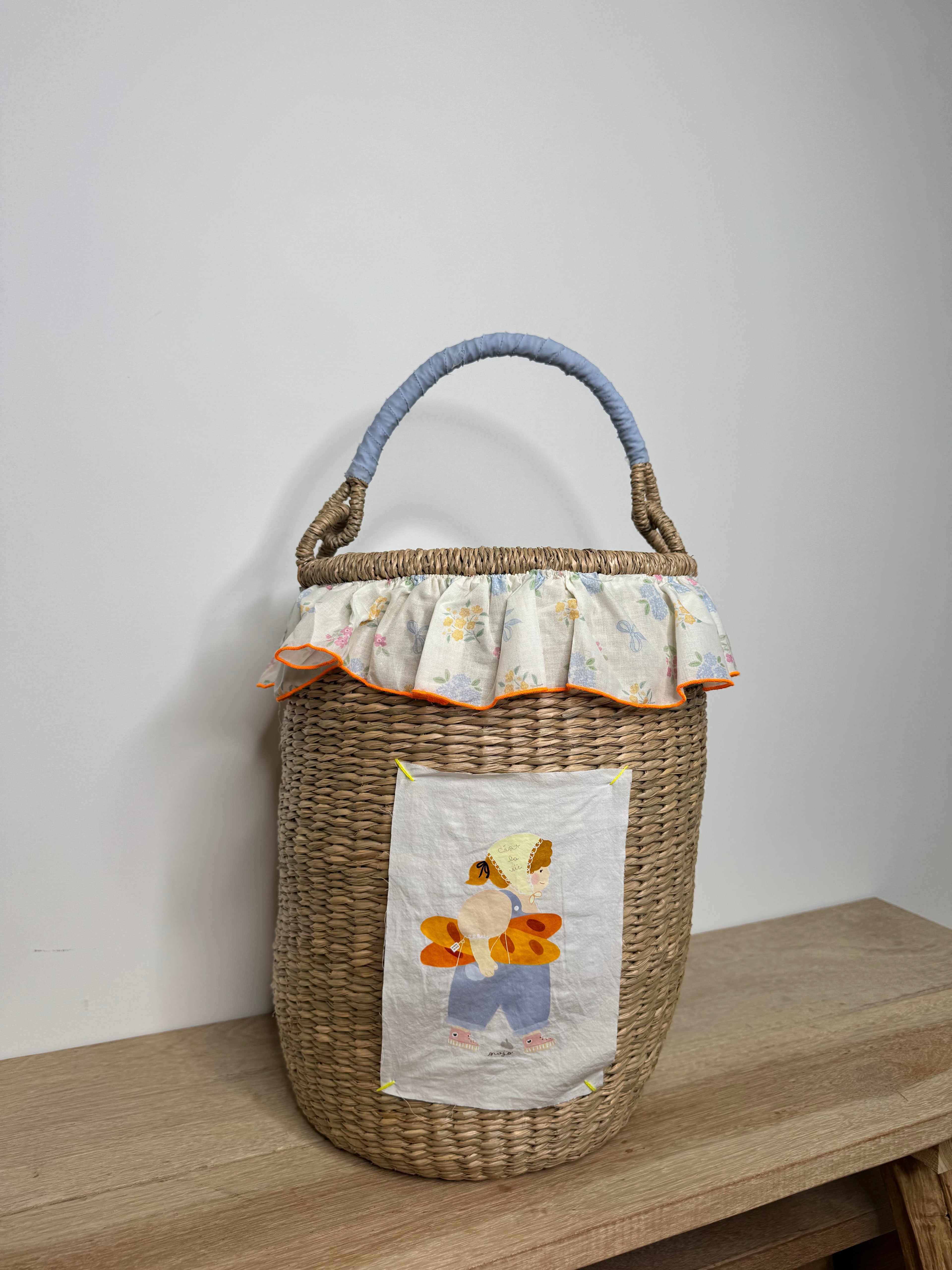 Cesta Paglia Ruffle