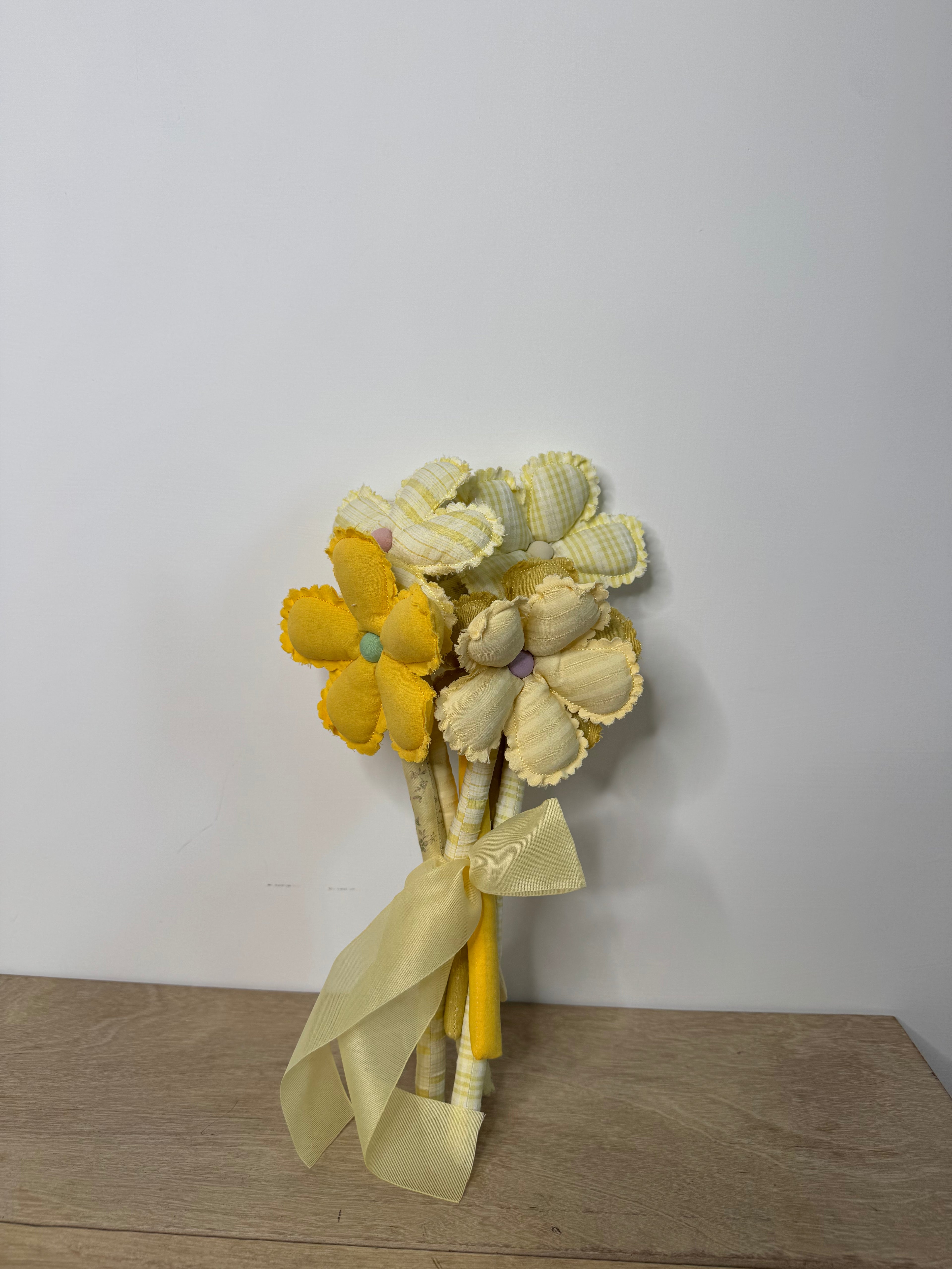 Bouquet Fiori Di Stoffa Giallo