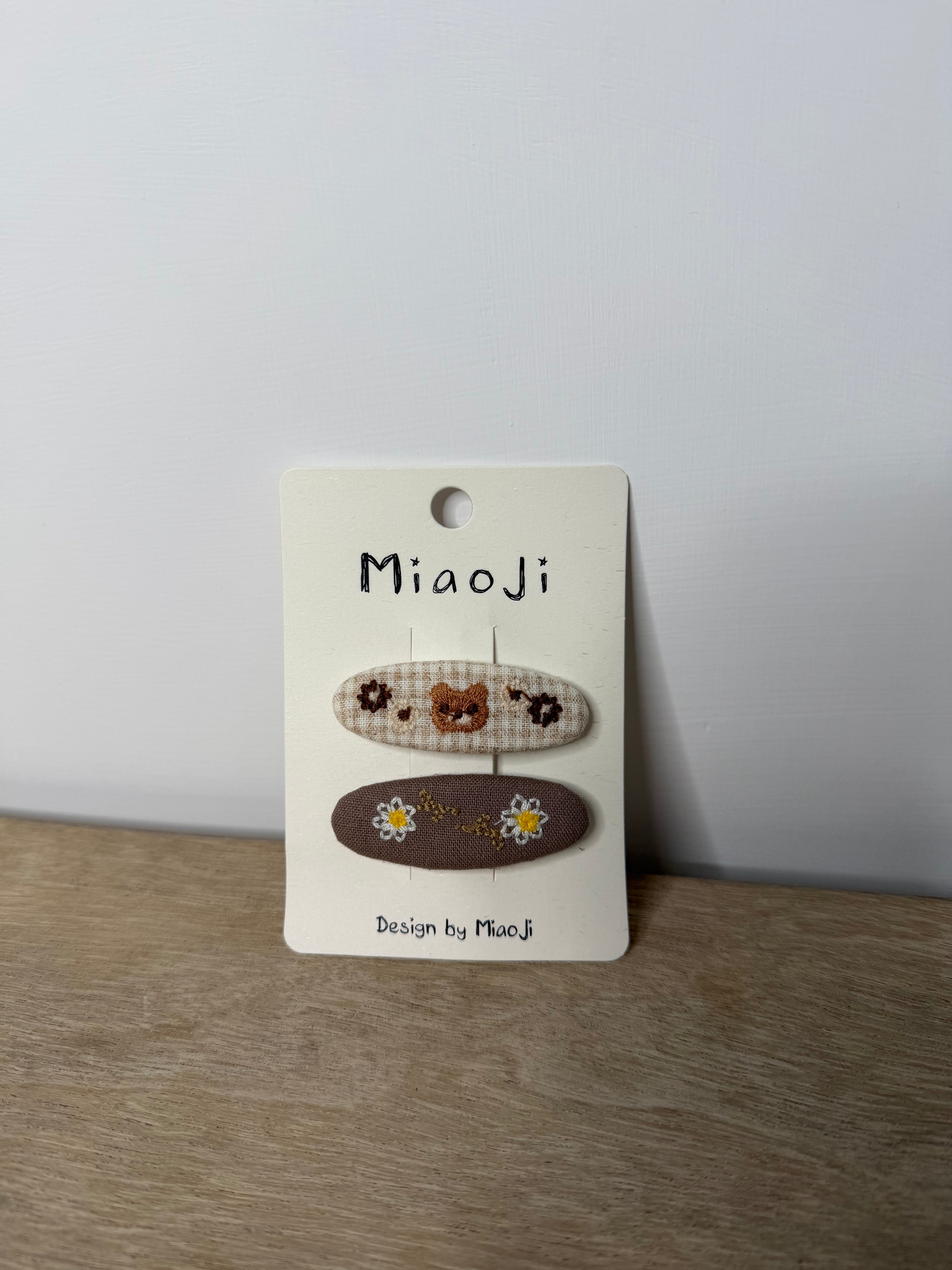 Set Hair Clips Brown