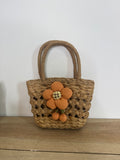 Borsa Paglia Flower orange