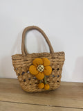 Borsa Paglia Flower senape