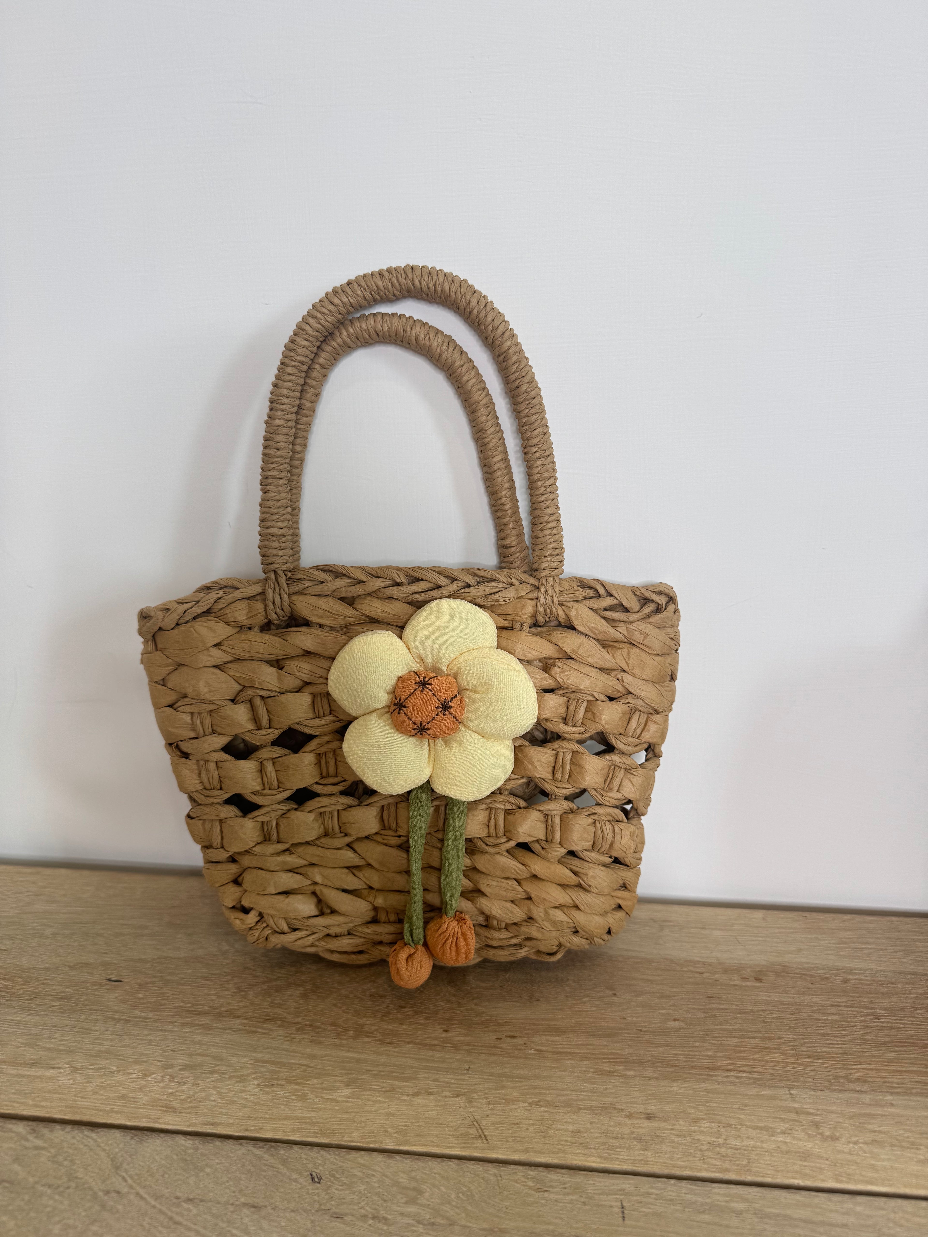Borsa Paglia Flower panna
